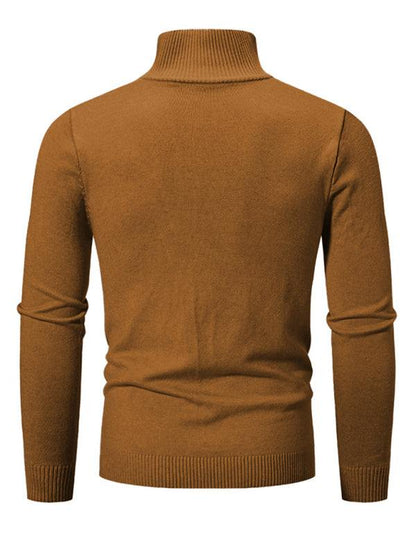 Versatile Men's Half-Zip Solid Color Sweater with Stand Collar - Effortless Style for Every Season