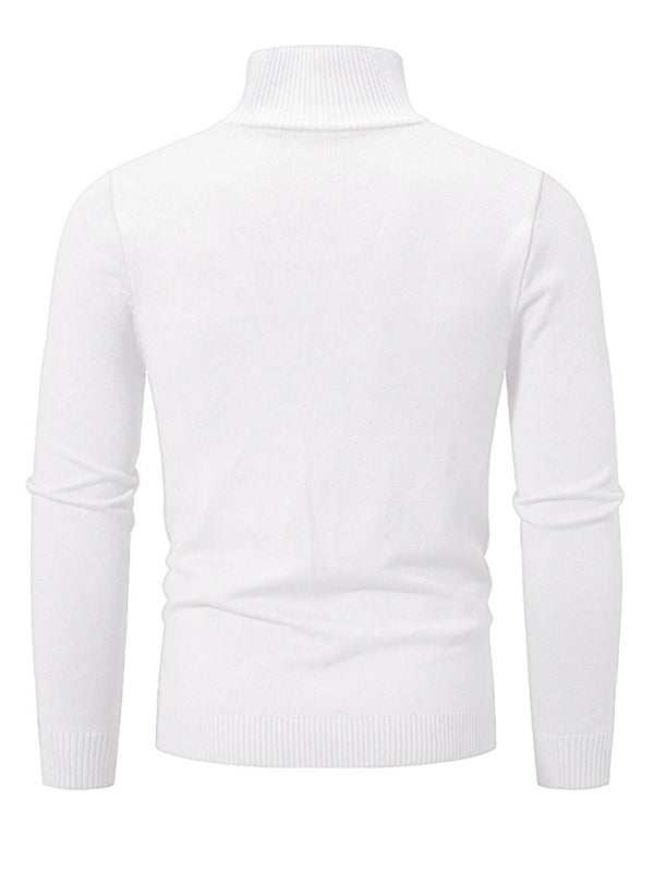 Versatile Men's Half-Zip Solid Color Sweater with Stand Collar - Effortless Style for Every Season