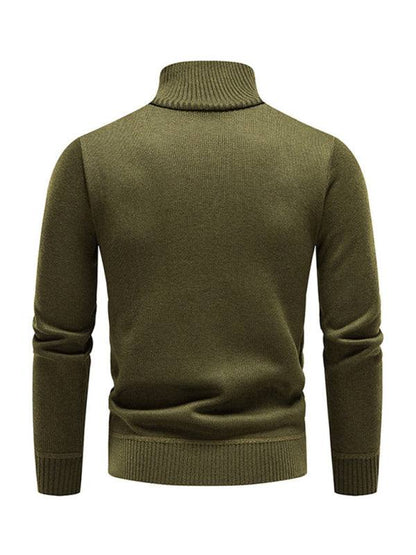 Thickened Half-Zip Stand-Up Collar Pullover Sweater for Men - Stylish Patchwork Knit for Ultimate Comfort and Versatility