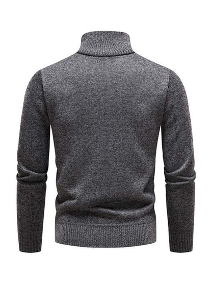 Thickened Half-Zip Stand-Up Collar Pullover Sweater for Men - Stylish Patchwork Knit for Ultimate Comfort and Versatility