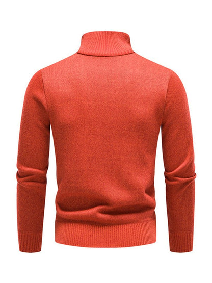 Thickened Half-Zip Stand-Up Collar Pullover Sweater for Men - Stylish Patchwork Knit for Ultimate Comfort and Versatility