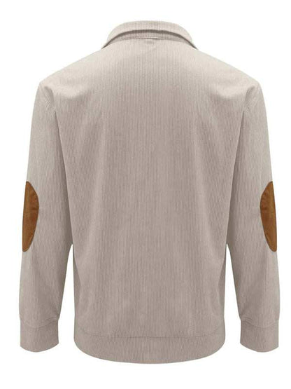 Men's Versatile Corduroy Outdoor Jacket - Stylish Stand-Up Collar Long Sleeve Sweatshirt for All Seasons