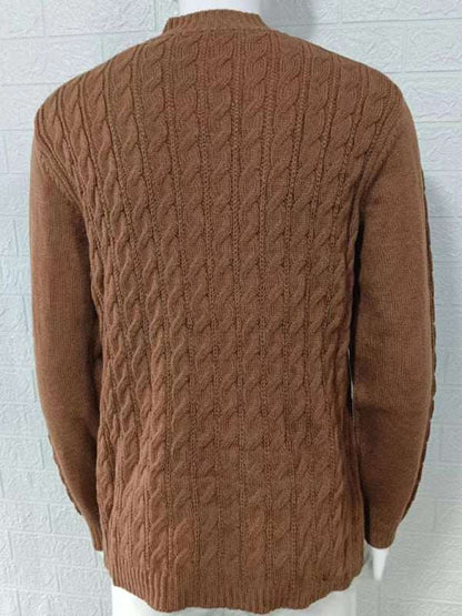 Stylish Men's Solid Color Half-Zip Turtleneck Sweater for Cozy Autumn-Winter Days