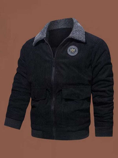 Chic Men's Lambswool-Lined Corduroy Jacket for Ultimate Warmth and Style