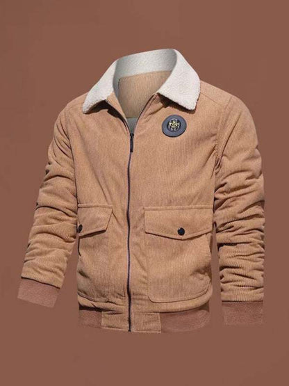 Chic Men's Lambswool-Lined Corduroy Jacket for Ultimate Warmth and Style