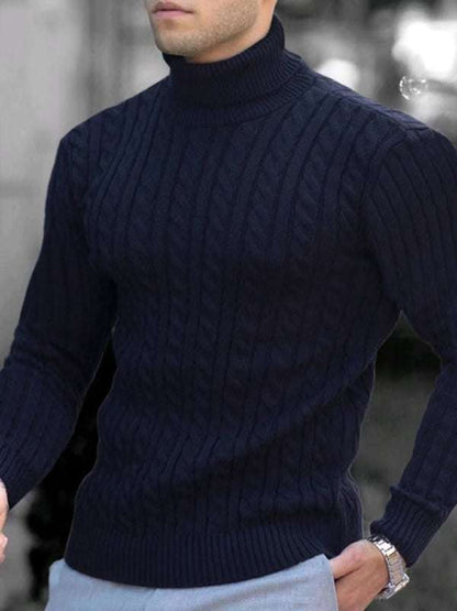 Sleek Stretchy Turtleneck Sweater for Men - Perfect Casual Elegance