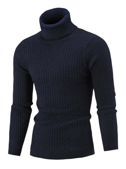 Sleek Stretchy Turtleneck Sweater for Men - Perfect Casual Elegance