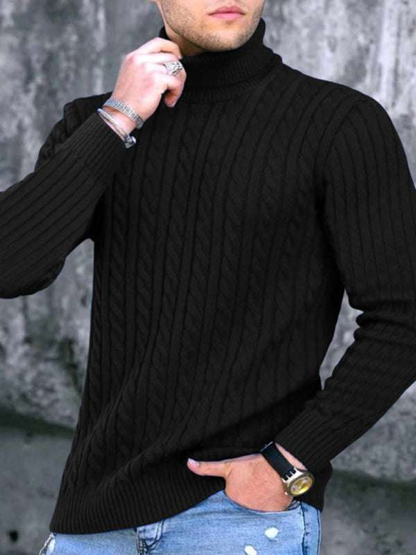 Sleek Stretchy Turtleneck Sweater for Men - Perfect Casual Elegance