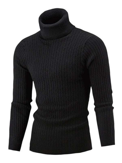 Sleek Stretchy Turtleneck Sweater for Men - Perfect Casual Elegance