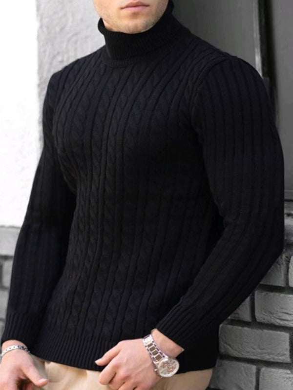 Sleek Stretchy Turtleneck Sweater for Men - Perfect Casual Elegance