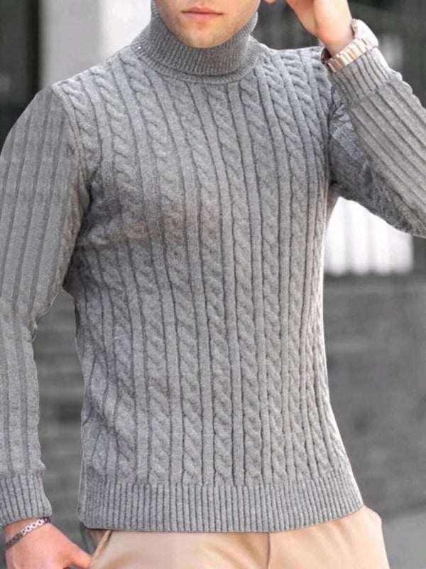 Sleek Stretchy Turtleneck Sweater for Men - Perfect Casual Elegance