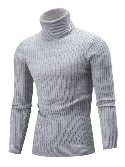 Sleek Stretchy Turtleneck Sweater for Men - Perfect Casual Elegance