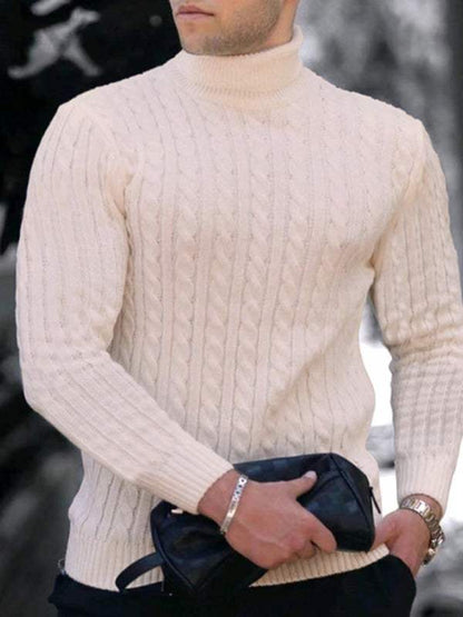 Sleek Stretchy Turtleneck Sweater for Men - Perfect Casual Elegance