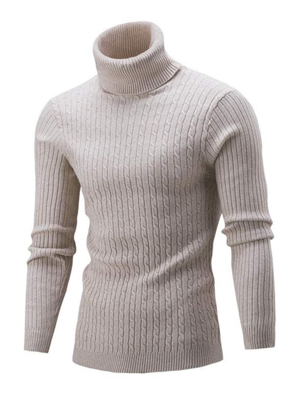 Sleek Stretchy Turtleneck Sweater for Men - Perfect Casual Elegance