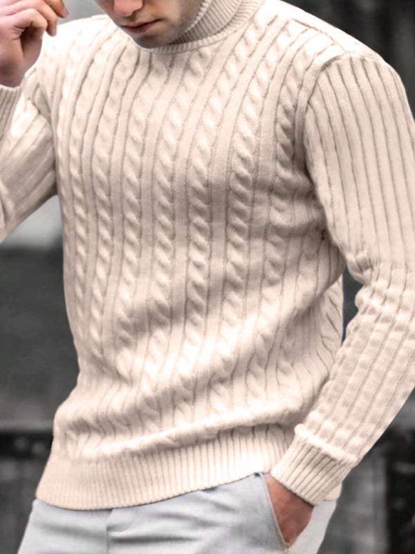 Sleek Stretchy Turtleneck Sweater for Men - Perfect Casual Elegance