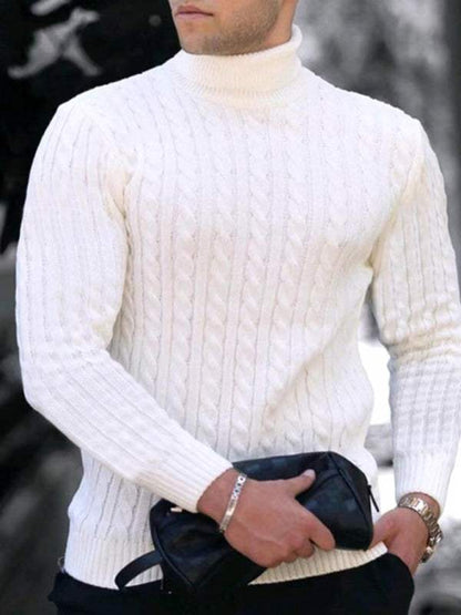 Sleek Stretchy Turtleneck Sweater for Men - Perfect Casual Elegance