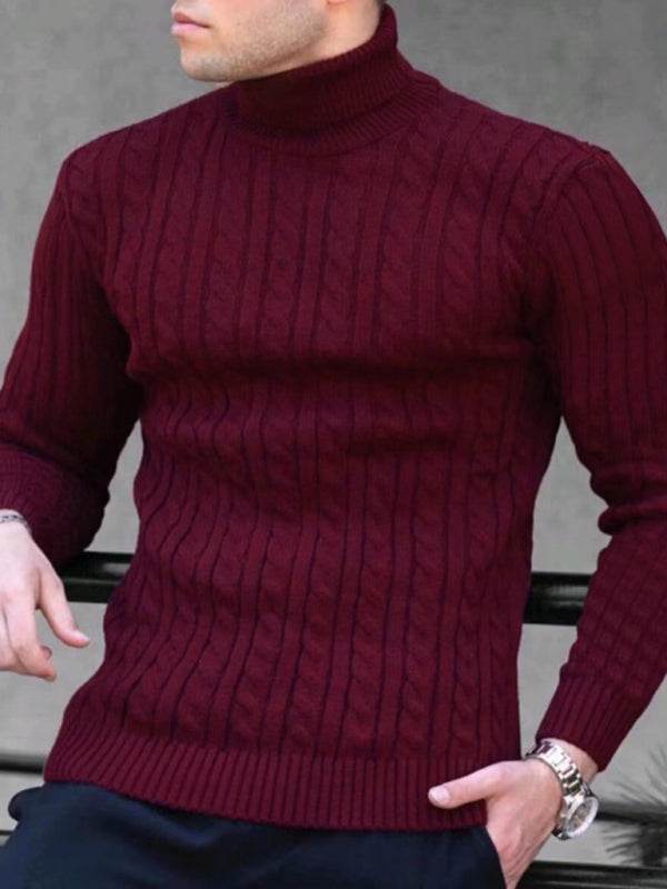 Sleek Stretchy Turtleneck Sweater for Men - Perfect Casual Elegance