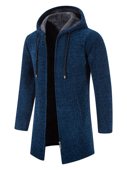 Stylish Men's Zip-Up Hooded Cardigan for Casual Spring-Summer Wear