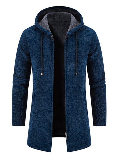 Stylish Men's Zip-Up Hooded Cardigan for Casual Spring-Summer Wear