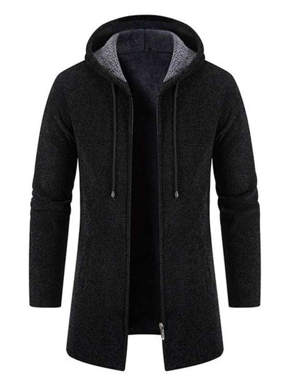 Stylish Men's Zip-Up Hooded Cardigan for Casual Spring-Summer Wear