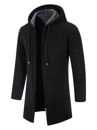 Stylish Men's Zip-Up Hooded Cardigan for Casual Spring-Summer Wear