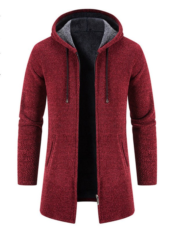 Stylish Men's Zip-Up Hooded Cardigan for Casual Spring-Summer Wear