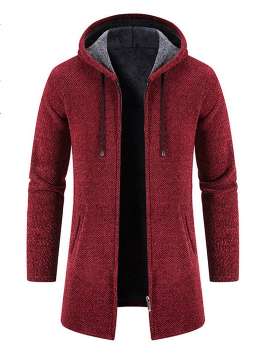 Stylish Men's Zip-Up Hooded Cardigan for Casual Spring-Summer Wear