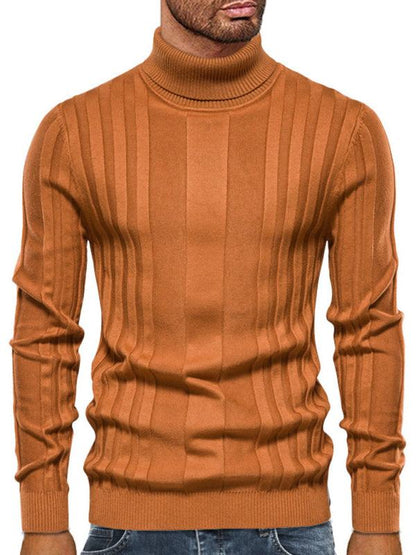 Stylish Men's Knitted Turtleneck Pullover Sweater for Effortless Casual Elegance