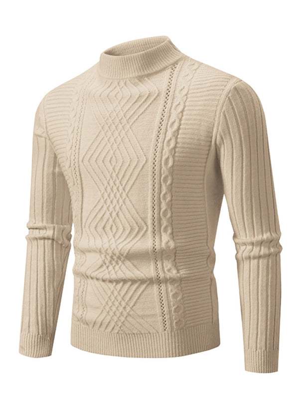 Stylish Jacquard Knitted Cashmere Sweater for Men - Elevate Your Autumn-Winter Wardrobe!