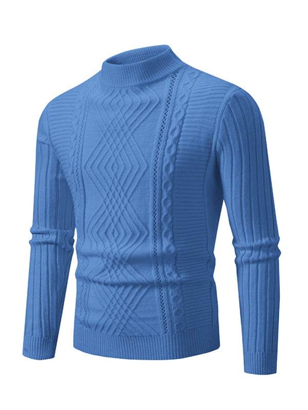 Stylish Jacquard Knitted Cashmere Sweater for Men - Elevate Your Autumn-Winter Wardrobe!