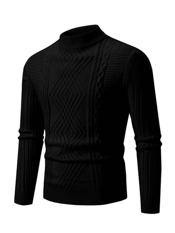 Stylish Jacquard Knitted Cashmere Sweater for Men - Elevate Your Autumn-Winter Wardrobe!