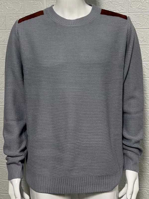 Cozy Chic Men's Textured Pullover Sweater for Autumn-Winter