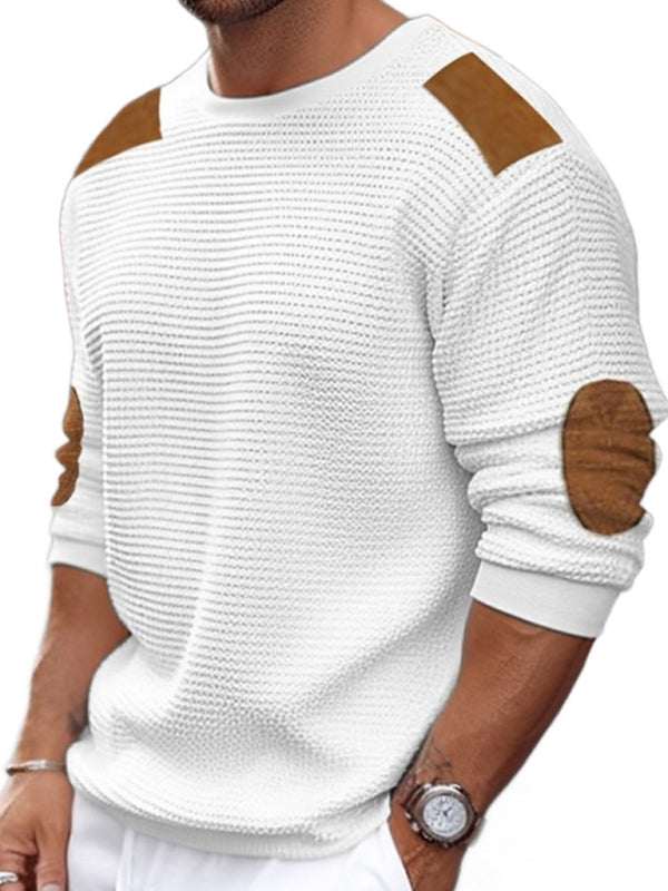 Cozy Chic Men's Textured Pullover Sweater for Autumn-Winter