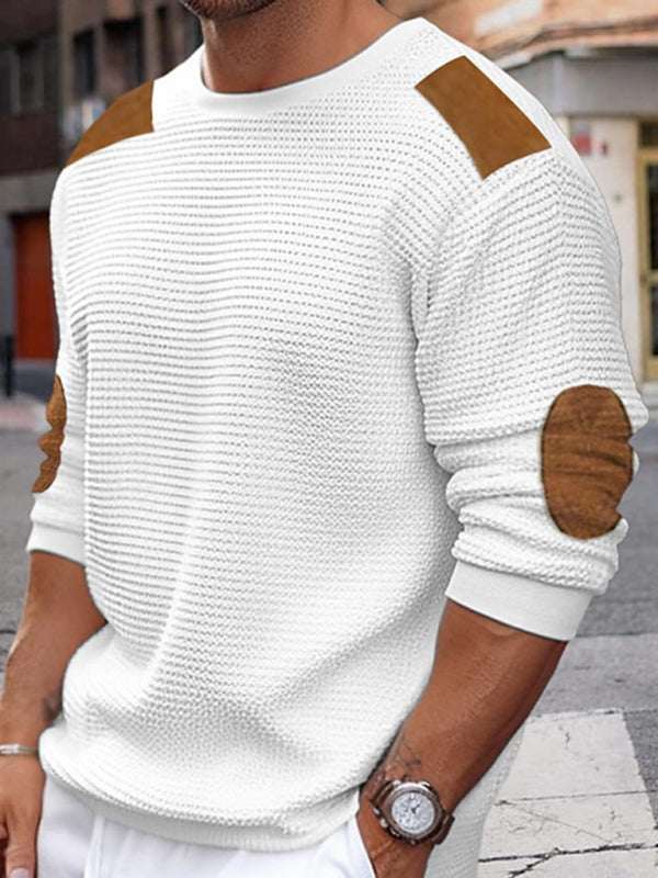 Cozy Chic Men's Textured Pullover Sweater for Autumn-Winter