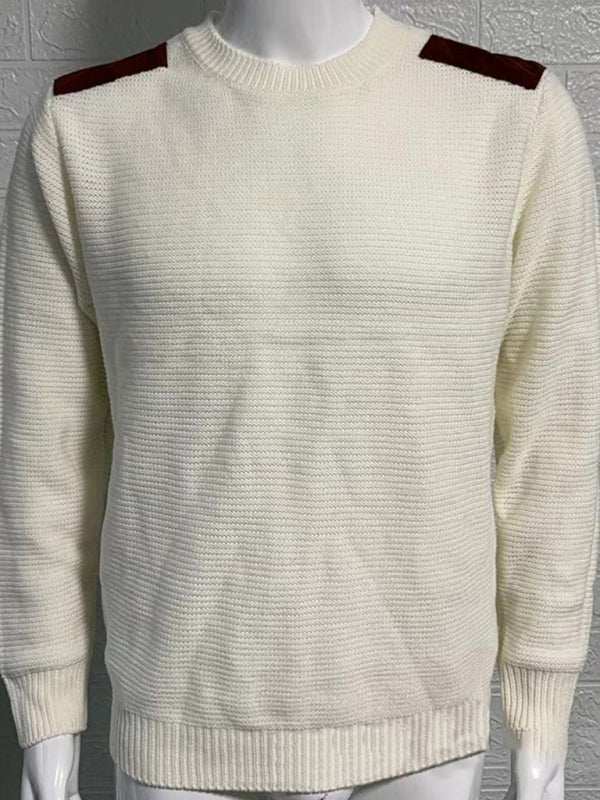 Cozy Chic Men's Textured Pullover Sweater for Autumn-Winter