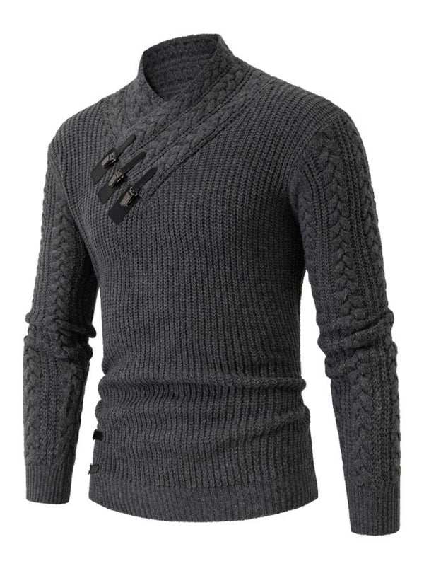 Cozy Autumn-Winter Men's Sleeveless Cable Knit Pullover Sweater