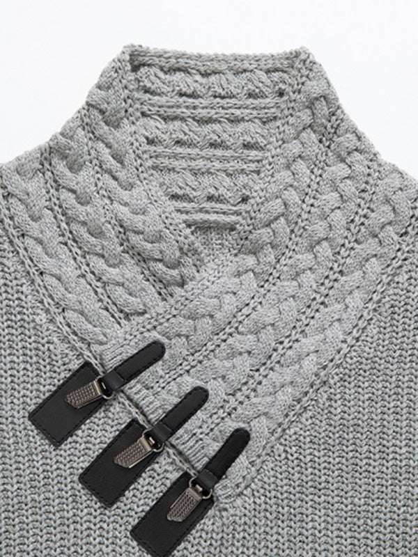 Cozy Autumn-Winter Men's Sleeveless Cable Knit Pullover Sweater