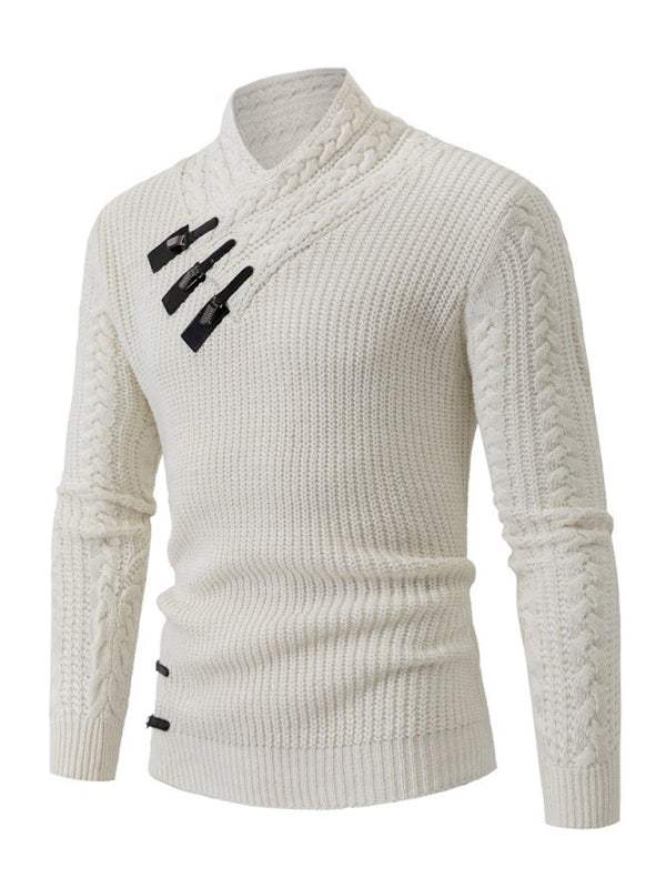 Men's cable knit sleeveless sweater in white with self-design pattern, ideal for autumn-winter.