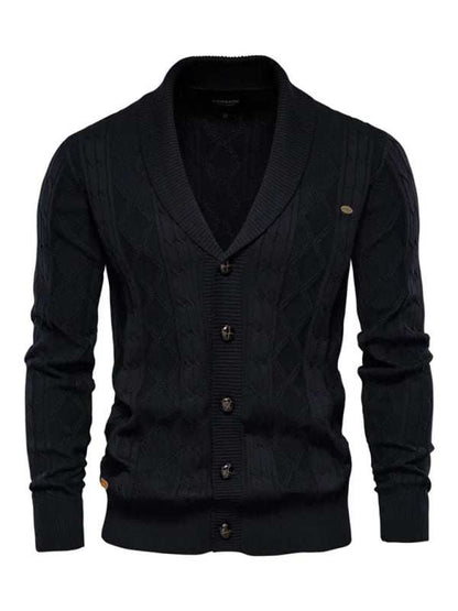 Chic Autumn-Winter Self-Designed Knit Cardigan for Men