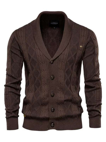 Chic Autumn-Winter Self-Designed Knit Cardigan for Men