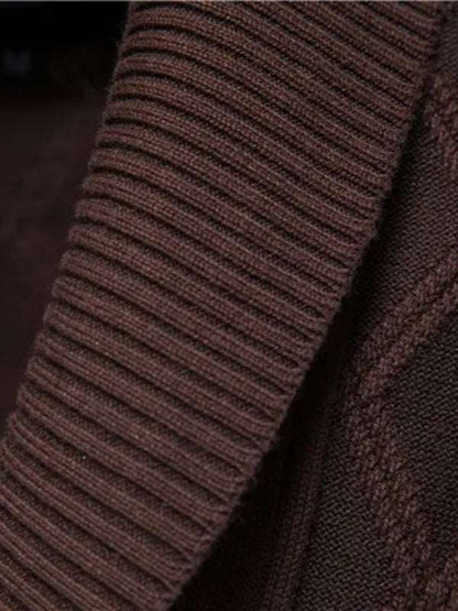 Chic Autumn-Winter Self-Designed Knit Cardigan for Men