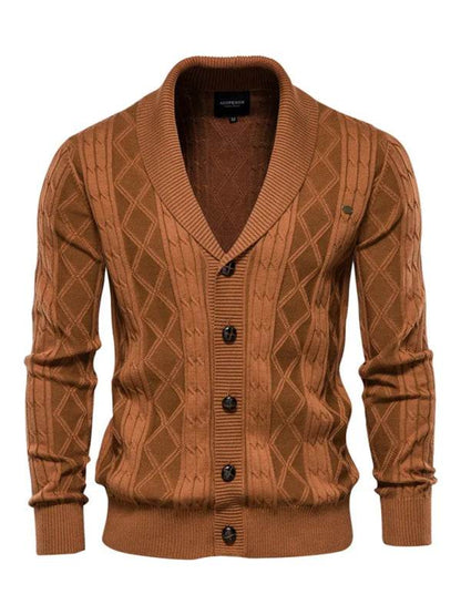 Chic Autumn-Winter Self-Designed Knit Cardigan for Men