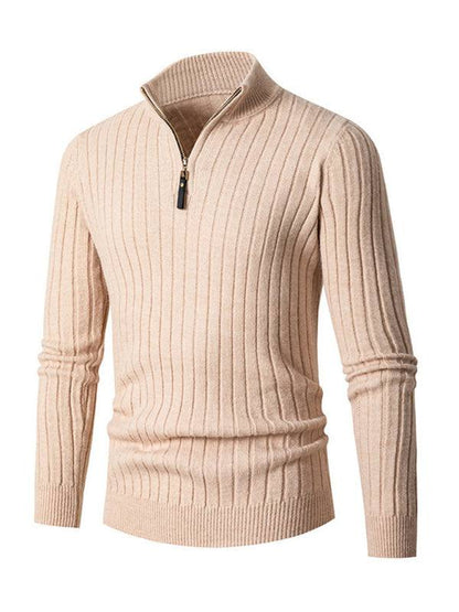 Stylish Men's Stretch Knit Sweater: Cozy Round Neck in Solid Colors for Effortless Autumn-Winter Fashion