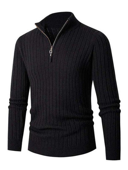 Stylish Men's Stretch Knit Sweater: Cozy Round Neck in Solid Colors for Effortless Autumn-Winter Fashion