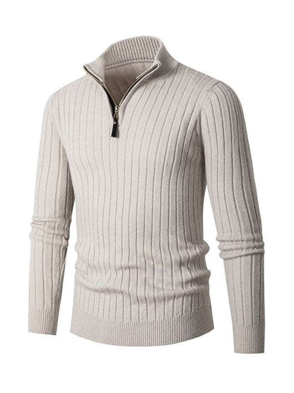 Stylish Men's Stretch Knit Sweater: Cozy Round Neck in Solid Colors for Effortless Autumn-Winter Fashion