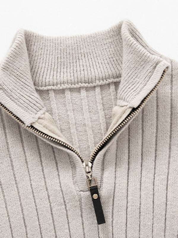 Stylish Men's Stretch Knit Sweater: Cozy Round Neck in Solid Colors for Effortless Autumn-Winter Fashion