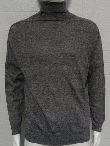 Sleek Slim-Fit Men's Turtleneck Pullover - Cozy Autumn-Winter Essential