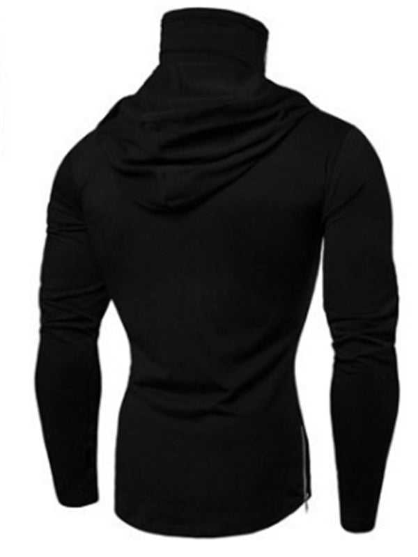 Versatile Men's Hooded Cycling Sweatshirt with Elastic Mask - Perfect for Fitness and Leisure