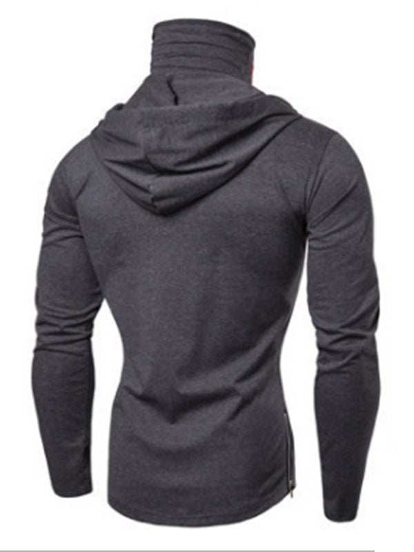 Versatile Men's Hooded Cycling Sweatshirt with Elastic Mask - Perfect for Fitness and Leisure