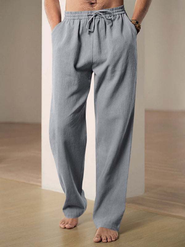 Ultimate Comfort Men's Casual Linen Sports Trousers - Breathable & Loose Fit for Effortless Style